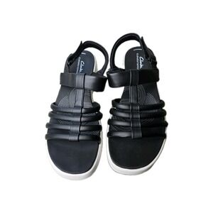 Clarks sandals Cloudsteppers Drift Ease gladiator black‎ synthetic size 9